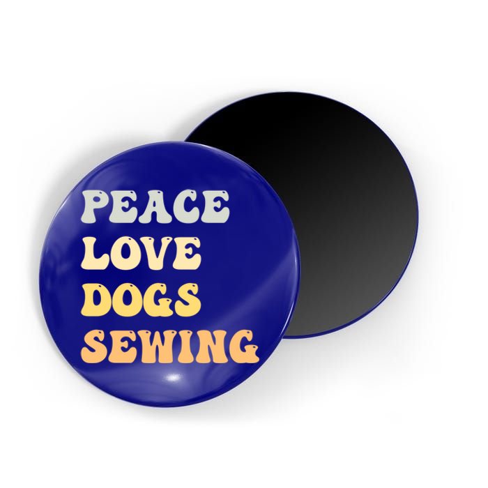 Peace Love Dogs Sewing Funny Retro Gift Magnet