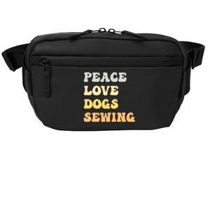 Peace Love Dogs Sewing Funny Retro Gift Crossbody Pack