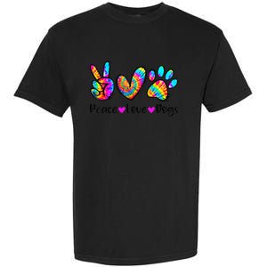 Peace Love Dogs Tie Dye Dog Paw Dog Mom Cute Mother's Day Garment-Dyed Heavyweight T-Shirt