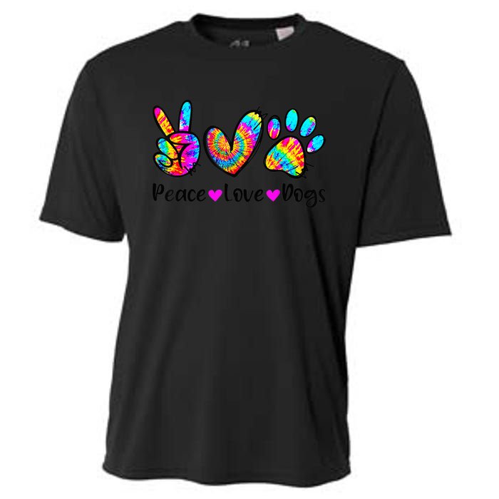 Peace Love Dogs Tie Dye Dog Paw Dog Mom Cute Mother's Day Cooling Performance Crew T-Shirt