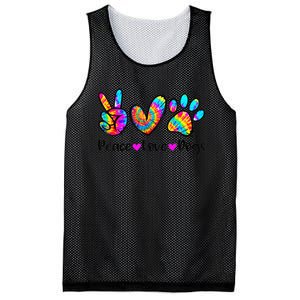 Peace Love Dogs Tie Dye Dog Paw Dog Mom Cute Mother's Day Mesh Reversible Basketball Jersey Tank