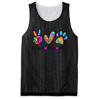 Peace Love Dogs Tie Dye Dog Paw Dog Mom Cute Mother's Day Mesh Reversible Basketball Jersey Tank