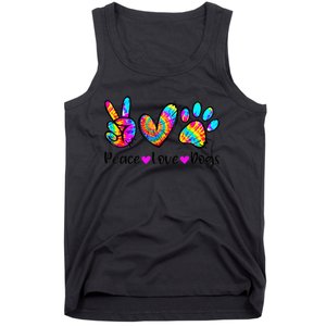 Peace Love Dogs Tie Dye Dog Paw Dog Mom Cute Mother's Day Tank Top