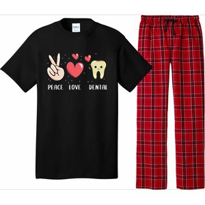 Peace Love Dental Dentistry Quote For Dentist Assistant Gift Pajama Set