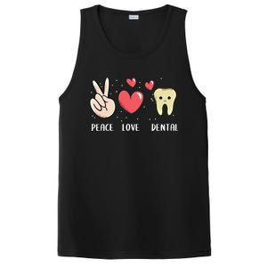 Peace Love Dental Dentistry Quote For Dentist Assistant Gift PosiCharge Competitor Tank