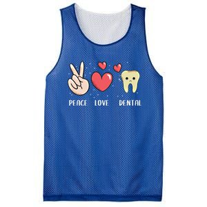 Peace Love Dental Dentistry Quote For Dentist Assistant Gift Mesh Reversible Basketball Jersey Tank