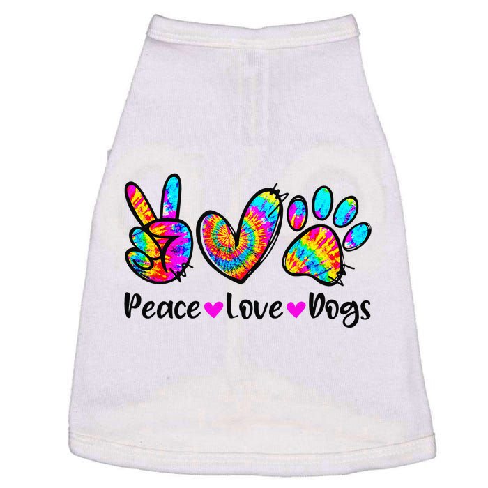 Peace Love Dogs Tie Dye Dog Paw Dog Mom Cute Mother's Day Doggie Tank