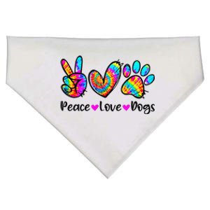 Peace Love Dogs Tie Dye Dog Paw Dog Mom Cute Mother's Day USA-Made Doggie Bandana