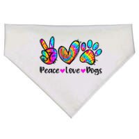 Peace Love Dogs Tie Dye Dog Paw Dog Mom Cute Mother's Day USA-Made Doggie Bandana