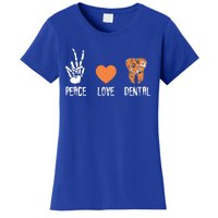 Peace Love Dental Spooky Dental Assistant Halloween Dentist Gift Women's T-Shirt