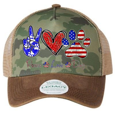Peace Love Dog 4th Of July American Flag Independence Day 2022 Legacy Tie Dye Trucker Hat