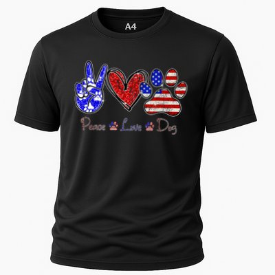 Peace Love Dog 4th Of July American Flag Independence Day 2022 Performance Shirt
