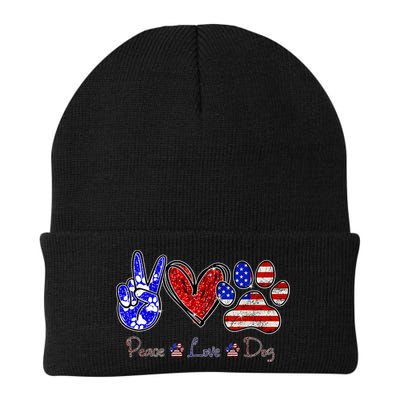 Peace Love Dog 4th Of July American Flag Independence Day 2022 Beanie