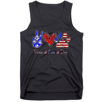 Peace Love Dog 4th Of July American Flag Independence Day 2022 Tank Top