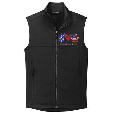 Peace Love Dog 4th Of July American Flag Independence Day 2022 Collective Smooth Fleece Vest