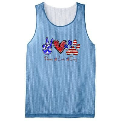 Peace Love Dog 4th Of July American Flag Independence Day 2022 Mesh Reversible Basketball Jersey Tank