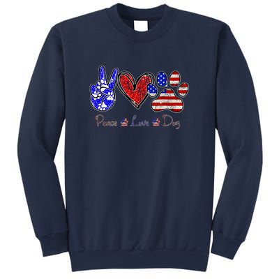 Peace Love Dog 4th Of July American Flag Independence Day 2022 Sweatshirt