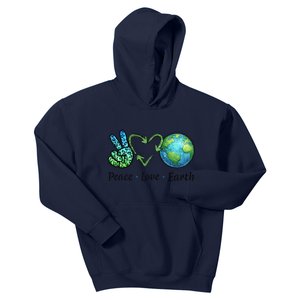 Peace Love Earth Day Recycle Kids Hoodie