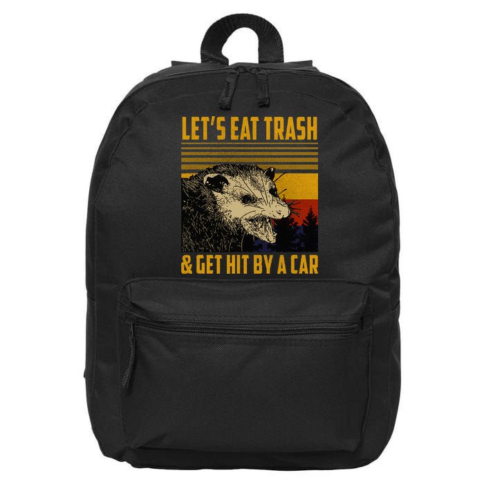 Possum LetS Eat Trash And Get Hit By A Car 16 in Basic Backpack
