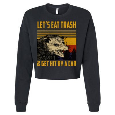 Possum LetS Eat Trash And Get Hit By A Car Cropped Pullover Crew