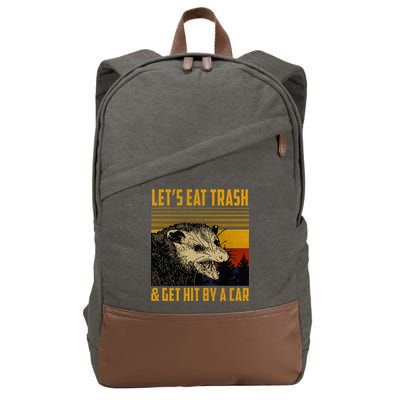 Possum LetS Eat Trash And Get Hit By A Car Cotton Canvas Backpack