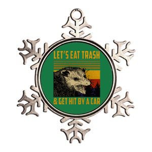 Possum LetS Eat Trash And Get Hit By A Car Metallic Star Ornament