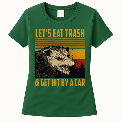 Possum LetS Eat Trash And Get Hit By A Car Womens T-Shirt