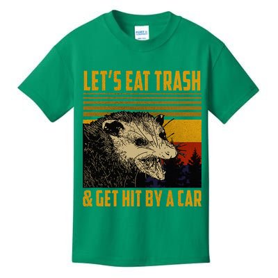 Possum LetS Eat Trash And Get Hit By A Car Kids T-Shirt