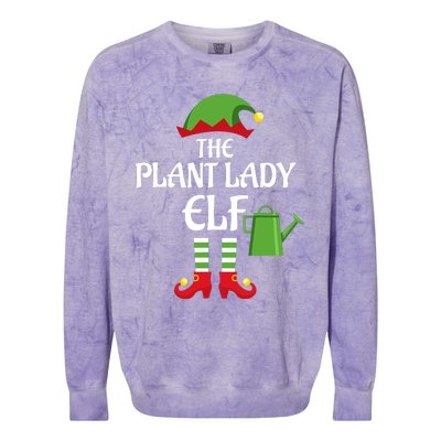 Plant Lady Elf Family Matching Group Christmas Colorblast Crewneck Sweatshirt