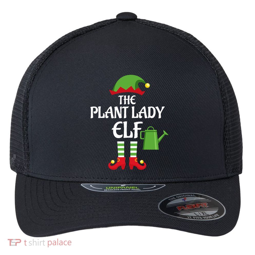 Plant Lady Elf Family Matching Group Christmas Flexfit Unipanel Trucker Cap