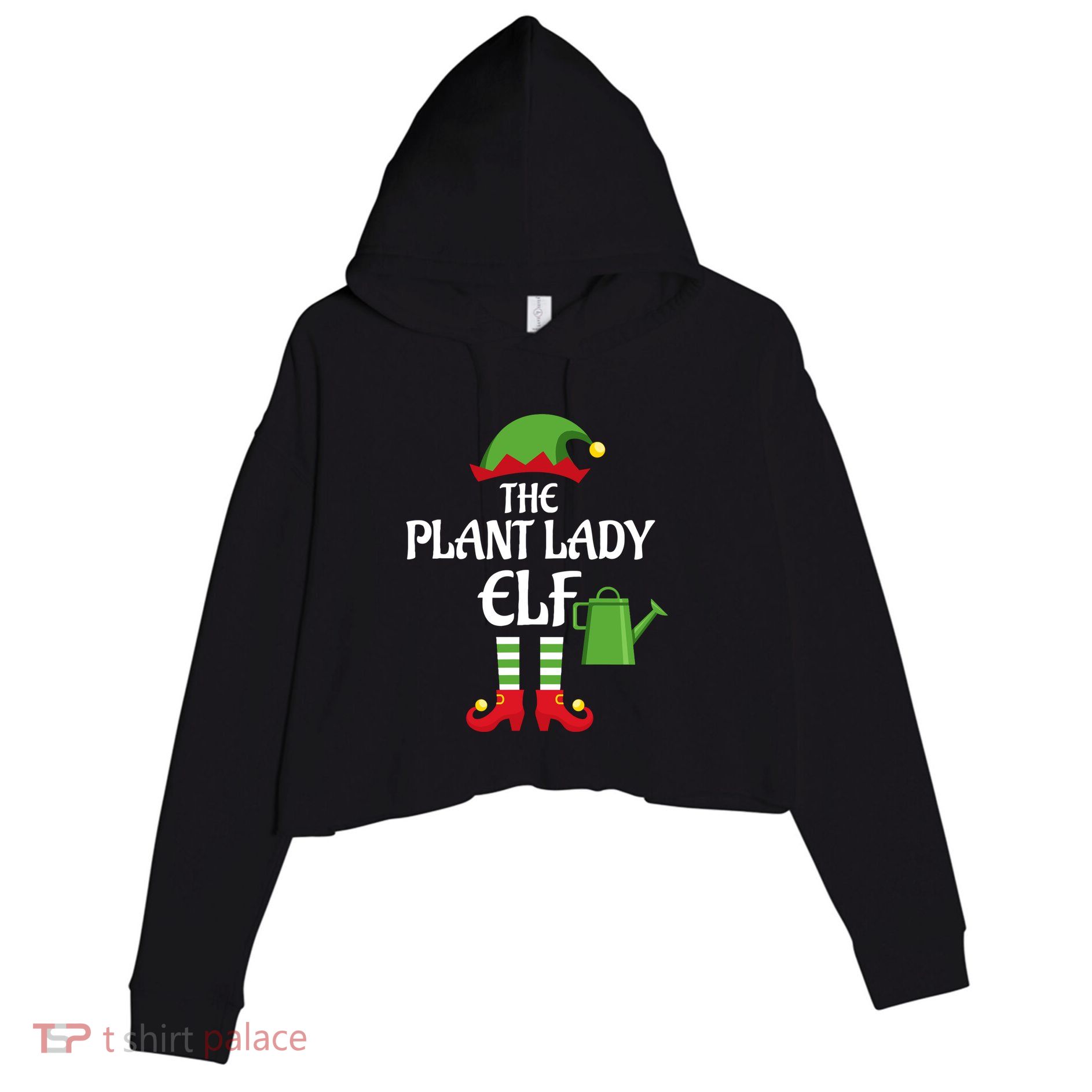 Plant Lady Elf Family Matching Group Christmas Crop Fleece Hoodie