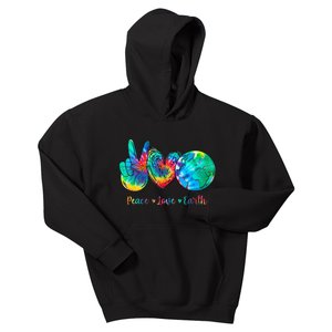 Peace Love Earth Day Tie Dye Hippie Kids Hoodie