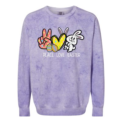 Peace Love Easter Bunny Cute Rabbit Spring Colorblast Crewneck Sweatshirt