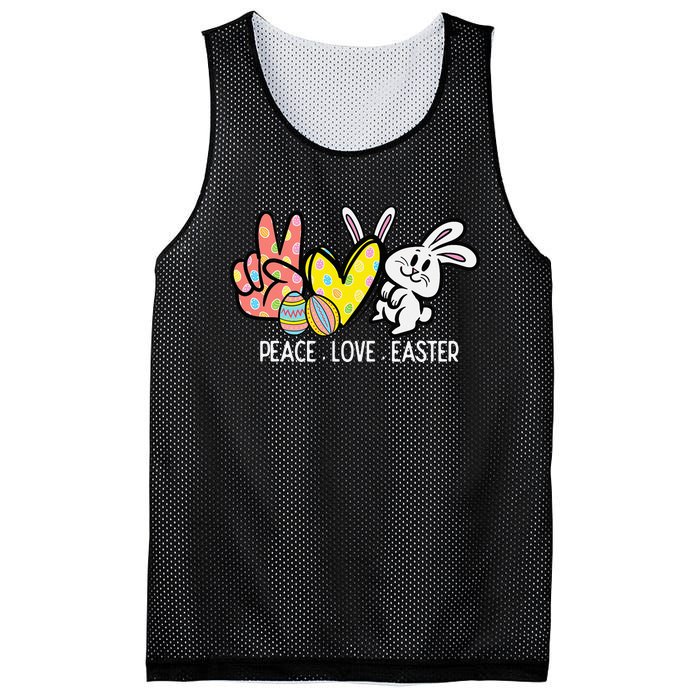 Peace Love Easter Bunny Cute Rabbit Spring Mesh Reversible Basketball Jersey Tank