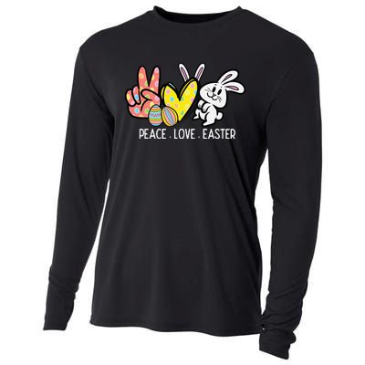 Peace Love Easter Bunny Cute Rabbit Spring Cooling Performance Long Sleeve Crew