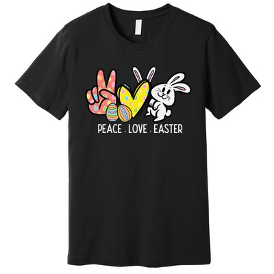 Peace Love Easter Bunny Cute Rabbit Spring Premium T-Shirt