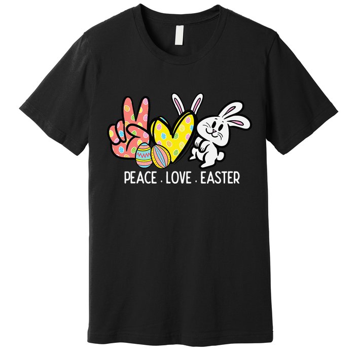 Peace Love Easter Bunny Cute Rabbit Spring Premium T-Shirt