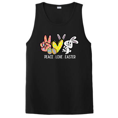 Peace Love Easter Bunny Cute Rabbit Spring PosiCharge Competitor Tank