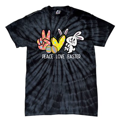 Peace Love Easter Bunny Cute Rabbit Spring Tie-Dye T-Shirt