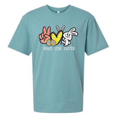 Peace Love Easter Bunny Cute Rabbit Spring Sueded Cloud Jersey T-Shirt