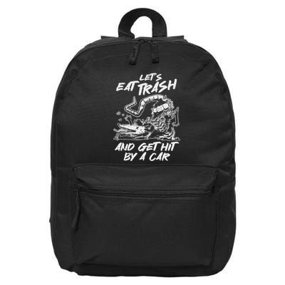 Possum LetS Eat Trash And Get Hit By A Car 16 in Basic Backpack