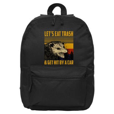Possum LetS Eat Trash And Get Hit By A Car 16 in Basic Backpack