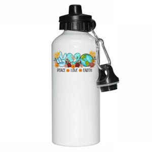 Peace Love Earth Eco Design Save World Earth Day Meaningful Gift Aluminum Water Bottle