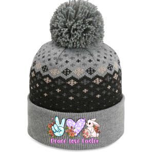 Peace Love Easter Day Gift Easter Egg Floral The Baniff Cuffed Pom Beanie