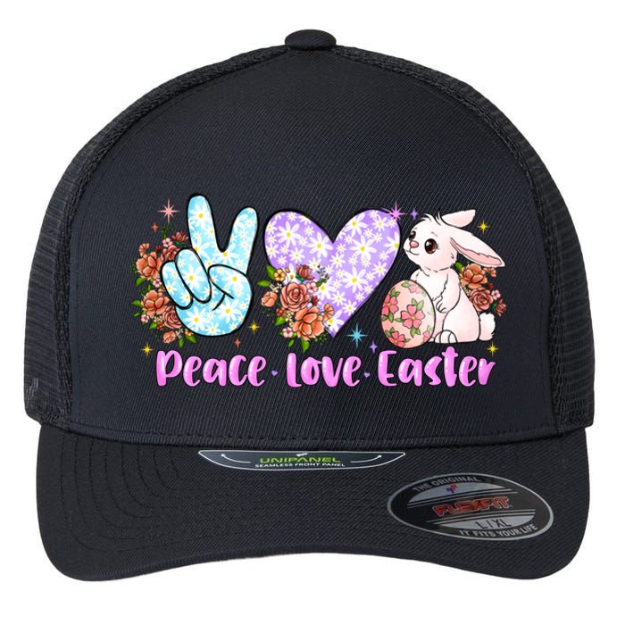 Peace Love Easter Day Gift Easter Egg Floral Flexfit Unipanel Trucker Cap