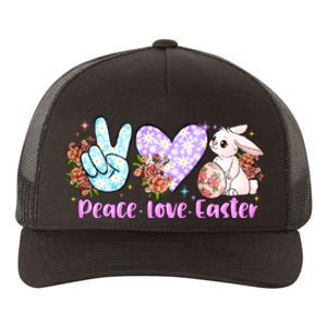 Peace Love Easter Day Gift Easter Egg Floral Yupoong Adult 5-Panel Trucker Hat