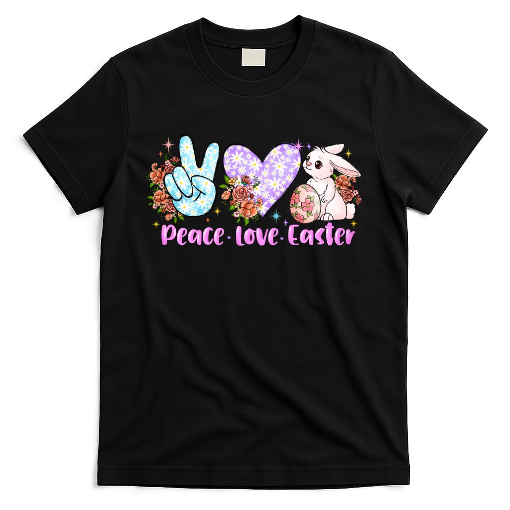 Peace Love Easter Day Gift Easter Egg Floral T-Shirt