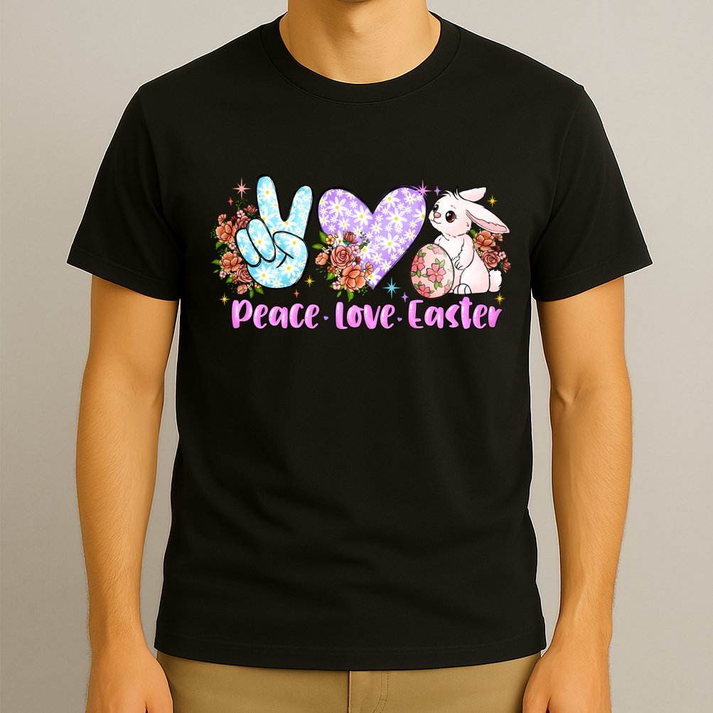 Peace Love Easter Day Gift Easter Egg Floral T-Shirt