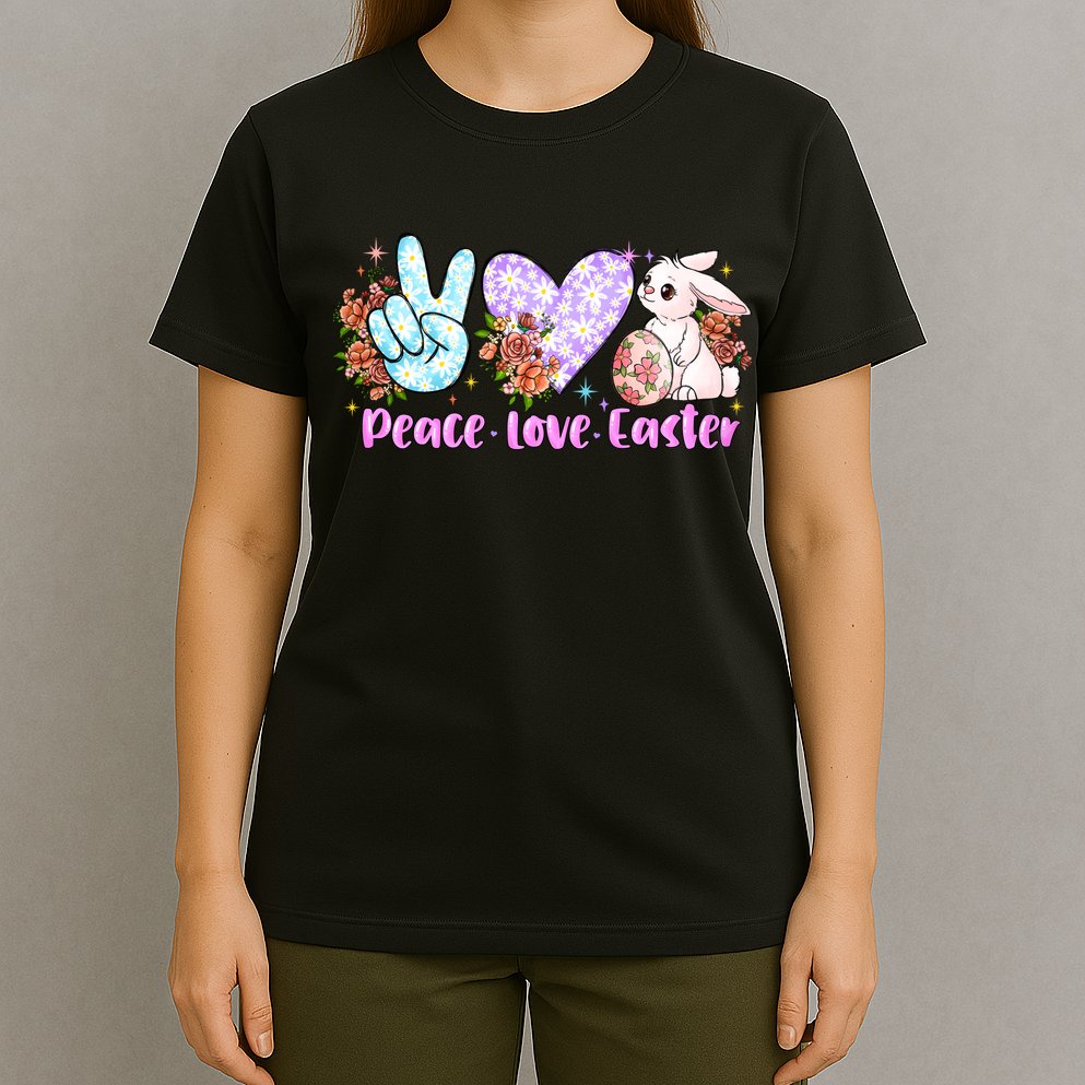 Peace Love Easter Day Gift Easter Egg Floral T-Shirt