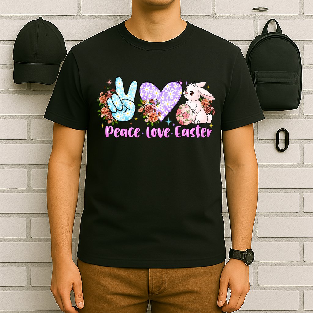 Peace Love Easter Day Gift Easter Egg Floral T-Shirt